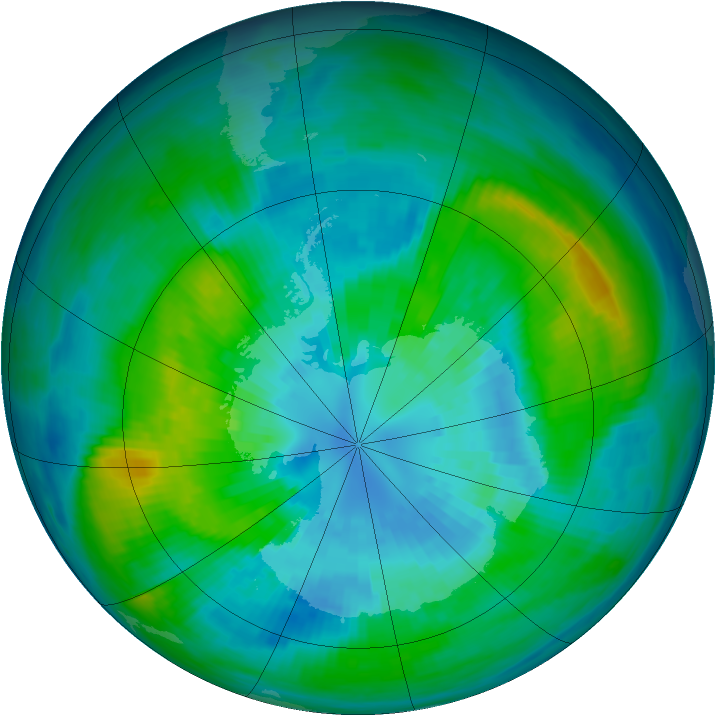 Antarctic ozone map for 30 March 1983